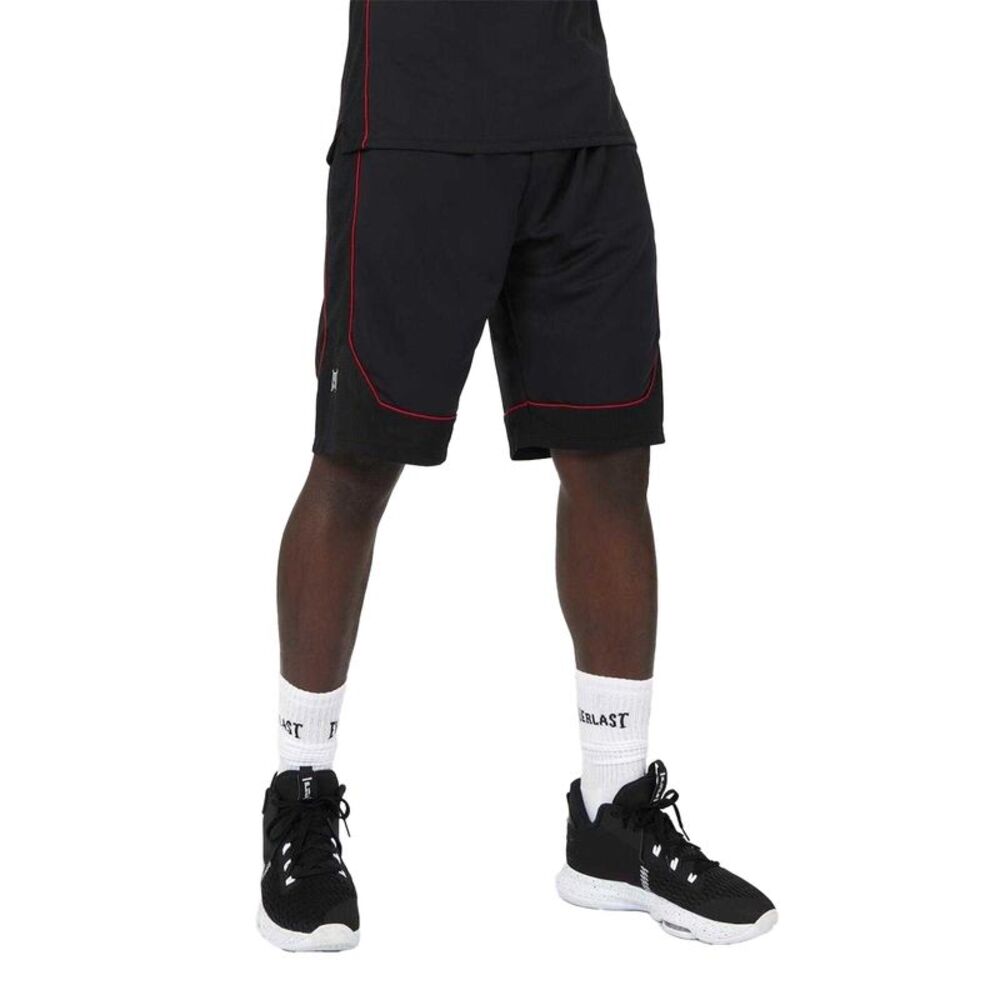 Everlast Mens Loose Basketball Shorts / Black/Red